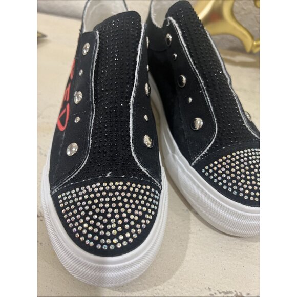 Ecko Red Poppy 158L Graffiti Slip On Laceless Sneakers Women Size 9 Black Rhino - Picture 6 of 8